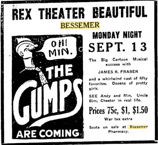 Bessemer Theater - SEPT 10 1920 AD